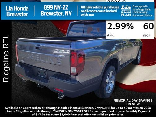 Modern Steel Metallic 2026 Honda Ridgeline RTL