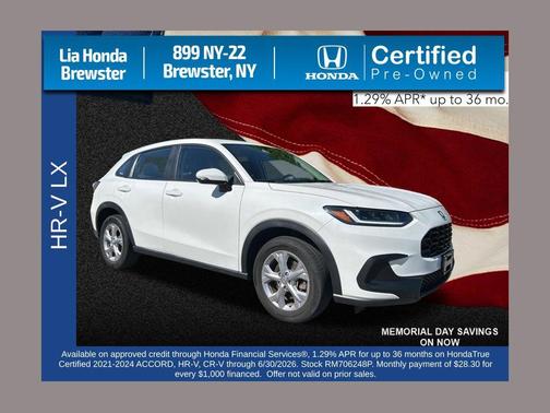 Platinum White Pearl 2024 Honda HR-V LX