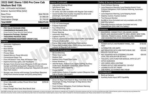 2022 GMC Sierra 1500 Pro