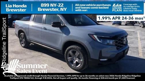Sonic Gray Pearl 2026 Honda Ridgeline TrailSport