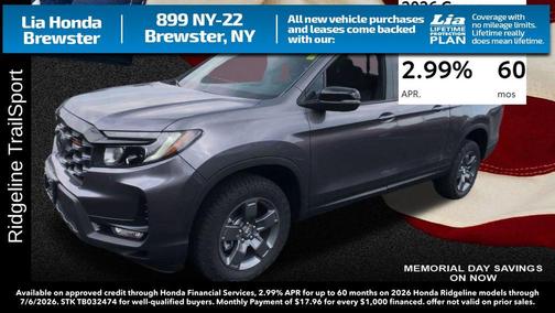 Modern Steel Metallic 2026 Honda Ridgeline TrailSport