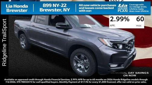 Modern Steel Metallic 2026 Honda Ridgeline TrailSport