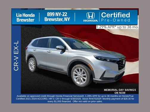 Gray 2024 Honda CR-V EX-L AWD