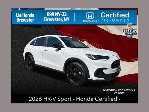 Platinum White Pearl 2026 Honda HR-V AWD Sport