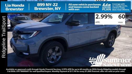 Gray 2026 Honda Ridgeline TrailSport