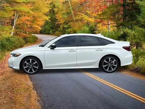Platinum White Pearl 2026 Honda Civic Hybrid Sport Touring
