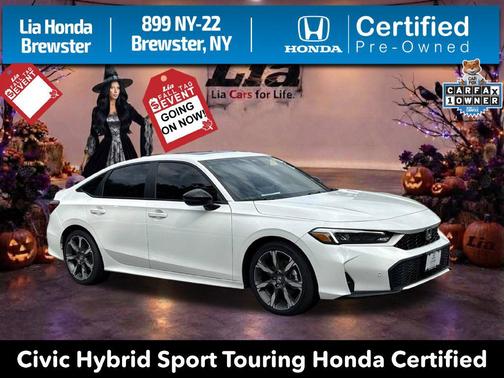 Platinum White Pearl 2026 Honda Civic Hybrid Sport Touring