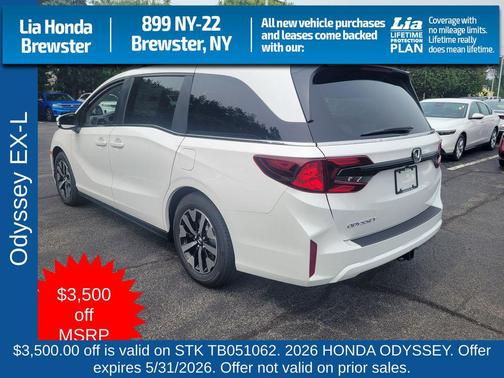 Platinum White Pearl 2026 Honda Odyssey EX-L