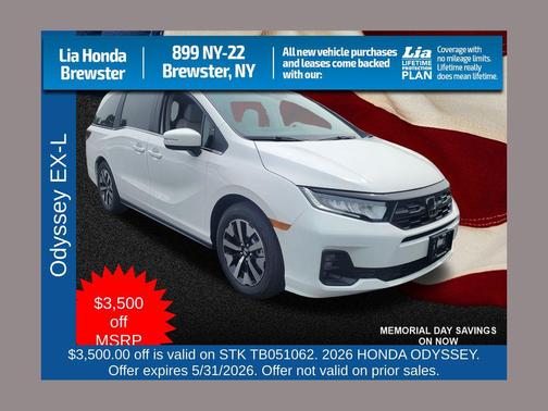 Platinum White Pearl 2026 Honda Odyssey EX-L