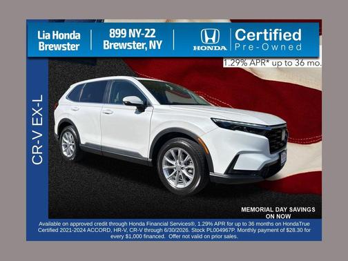 Platinum White Pearl 2023 Honda CR-V EX-L