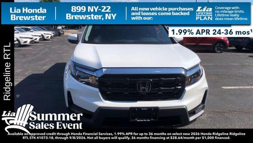 Platinum White Pearl 2026 Honda Ridgeline RTL