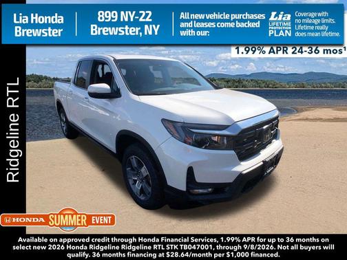 Platinum White Pearl 2026 Honda Ridgeline RTL