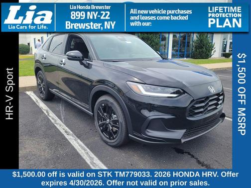 Crystal Black Pearl 2026 Honda HR-V AWD Sport