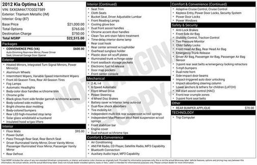 Titanium Silver 2012 Kia Optima LX