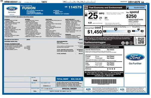 White Gold 2017 Ford Fusion Titanium