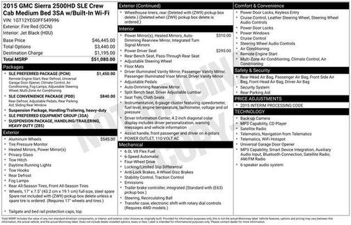 Fire Red 2015 GMC Sierra 2500 SLE