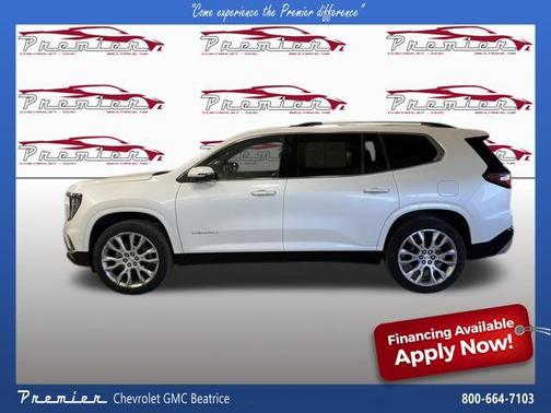 White Frost Tricoat 2025 GMC Acadia Denali