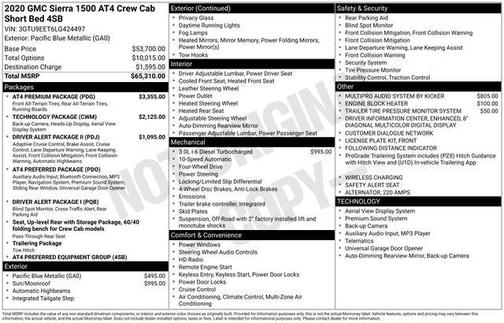 2020 GMC Sierra 1500 AT4