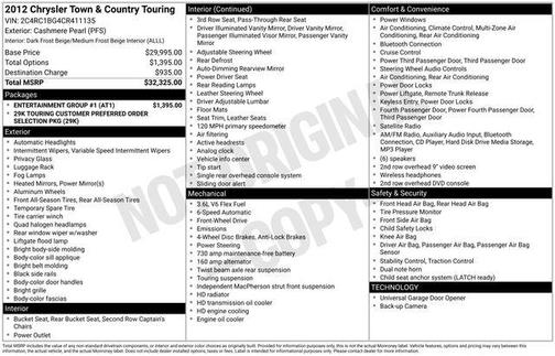 2012 Chrysler Town & Country Touring