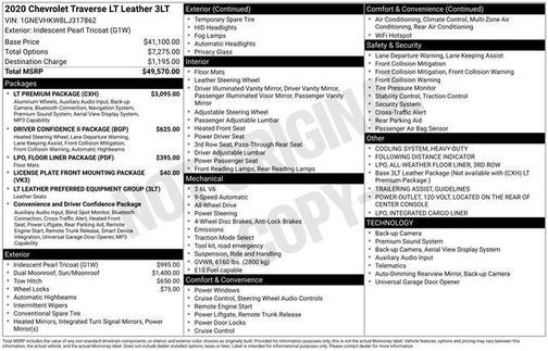 Iridescent Pearl Tricoat 2020 Chevrolet Traverse LT Leather