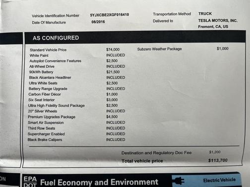 Solid White 2016 Tesla Model X 90D