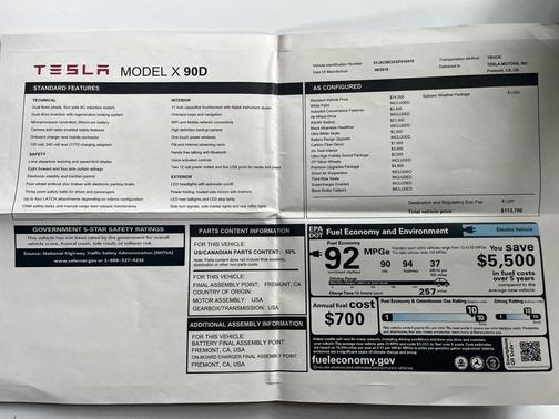 Solid White 2016 Tesla Model X 90D