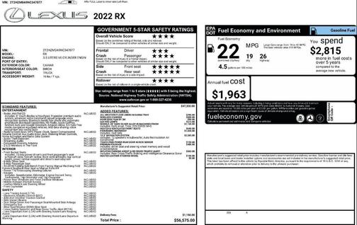 2022 Lexus RX 350 Base