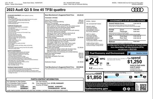 2023 Audi Q3 45 S line Premium Plus