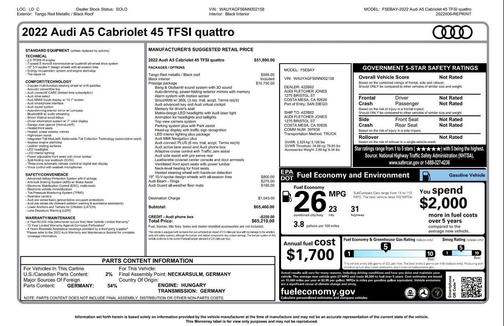 2022 Audi A5 45 Prestige