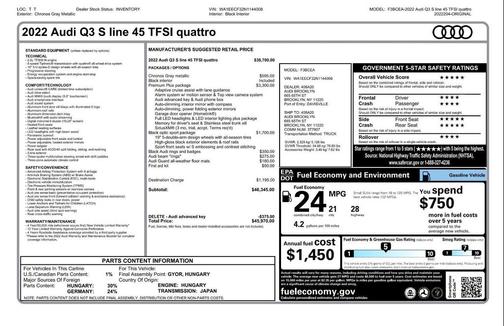 2022 Audi Q3 45 S line Premium Plus