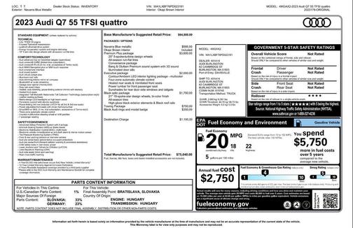 Navarra Blue Metallic 2023 Audi Q7 45 Premium Plus