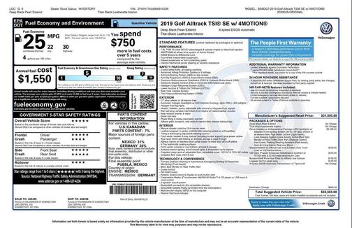 2019 Volkswagen Golf Alltrack TSI SE