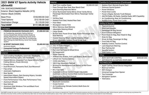 Black 2021 BMW X7 xDrive40i