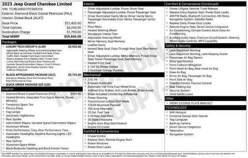 Diamond Black 2023 Jeep Grand Cherokee Limited