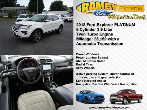 WHITE PLATINUM MET TRI-COAT 2018 Ford Explorer Platinum
