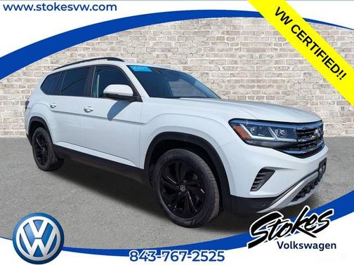 Pure White 2023 Volkswagen Atlas 3.6 SE w/ Technology