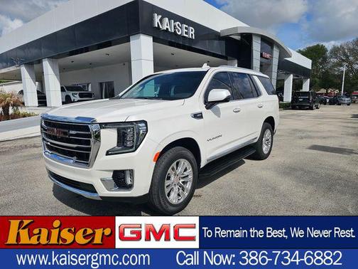 White Frost Tricoat 2021 GMC Yukon SLT
