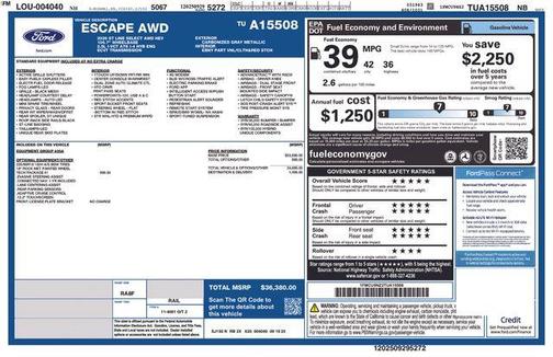 Gray Metallic 2026 Ford Escape ST-Line Select