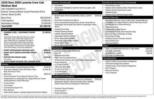 Diamond Black 2020 RAM 2500 Laramie