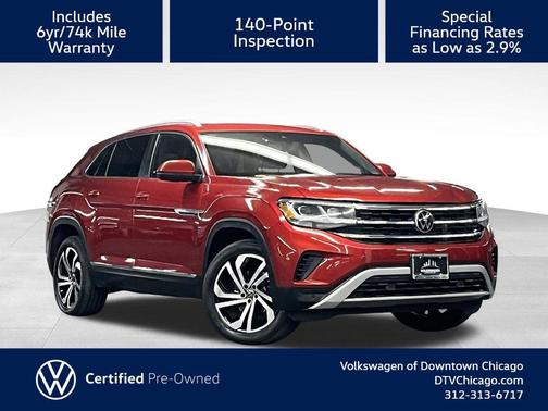 Red Metallic 2022 Volkswagen Atlas Cross Sport 3.6L V6 SEL