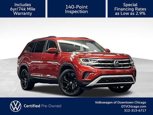 Aurora Red Metallic 2022 Volkswagen Atlas 2.0T SE w/Technology