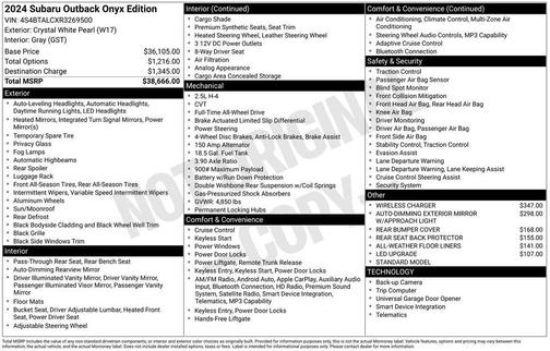 2024 Subaru Outback Onyx Edition