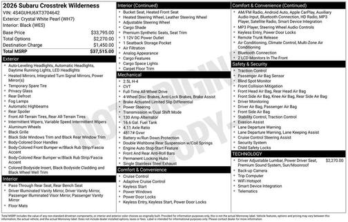 2026 Subaru Crosstrek Wilderness