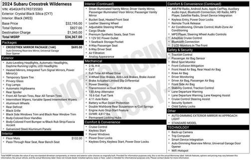 2024 Subaru Crosstrek Wilderness