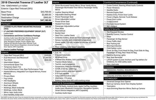 2018 Chevrolet Traverse LT Leather