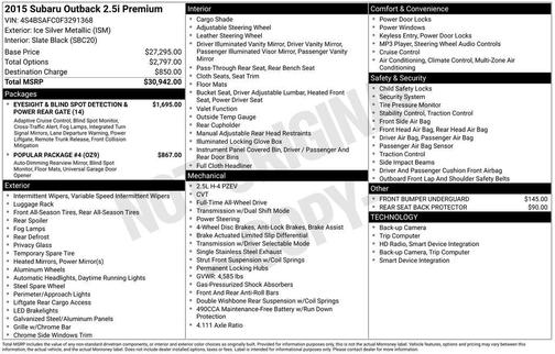 2015 Subaru Outback 2.5i Premium
