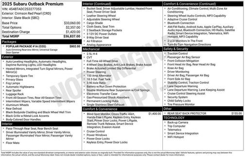 2025 Subaru Outback Premium