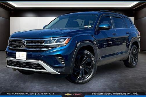 Tourmaline Blue Metallic 2023 Volkswagen Atlas 2.0T SE w/Technology 4MOTION