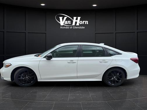 Platinum White Pearl 2025 Honda Civic Hybrid Sport