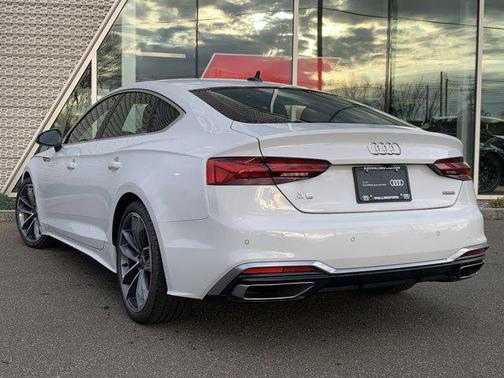 Glacier White Metallic 2024 Audi A5 Sportback 45 S Line Premium Plus